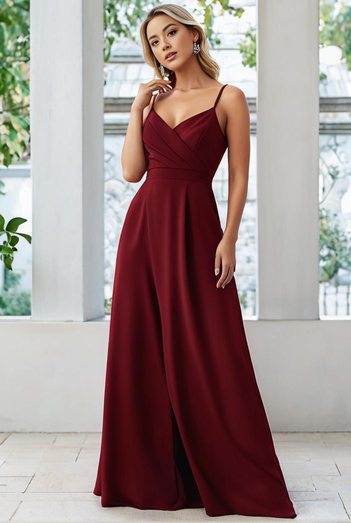 convertible chiffon lace open back spaghetti straps bridesmaid dress 135505