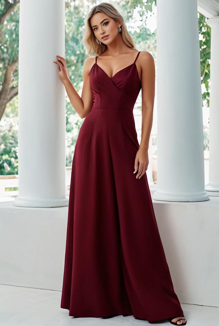 convertible chiffon lace open back spaghetti straps bridesmaid dress 135507