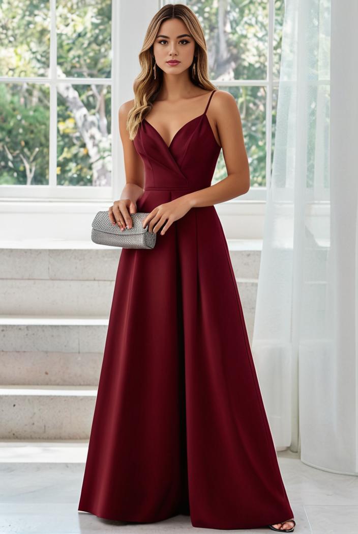 convertible chiffon lace open back spaghetti straps bridesmaid dress 135508