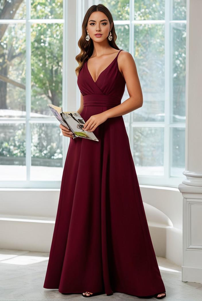 convertible chiffon lace open back spaghetti straps bridesmaid dress 135515