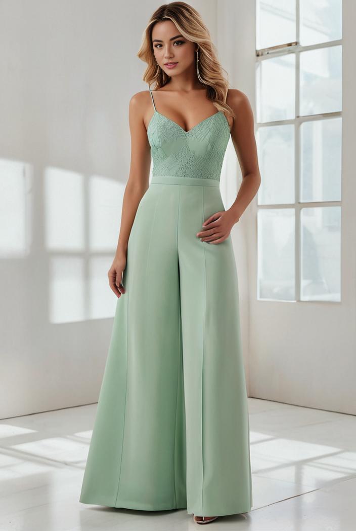 convertible chiffon lace open back spaghetti straps bridesmaid dress 135613