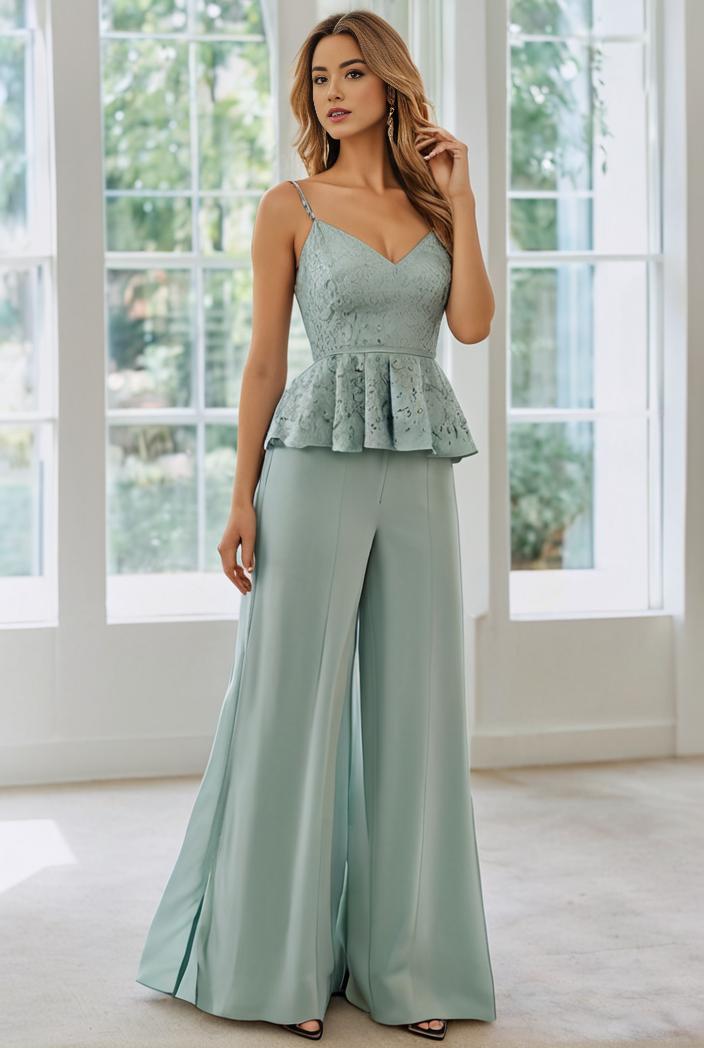 convertible chiffon lace open back spaghetti straps bridesmaid dress 135614