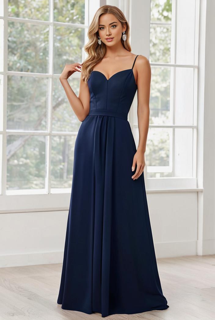 convertible chiffon lace open back spaghetti straps bridesmaid dress 135620