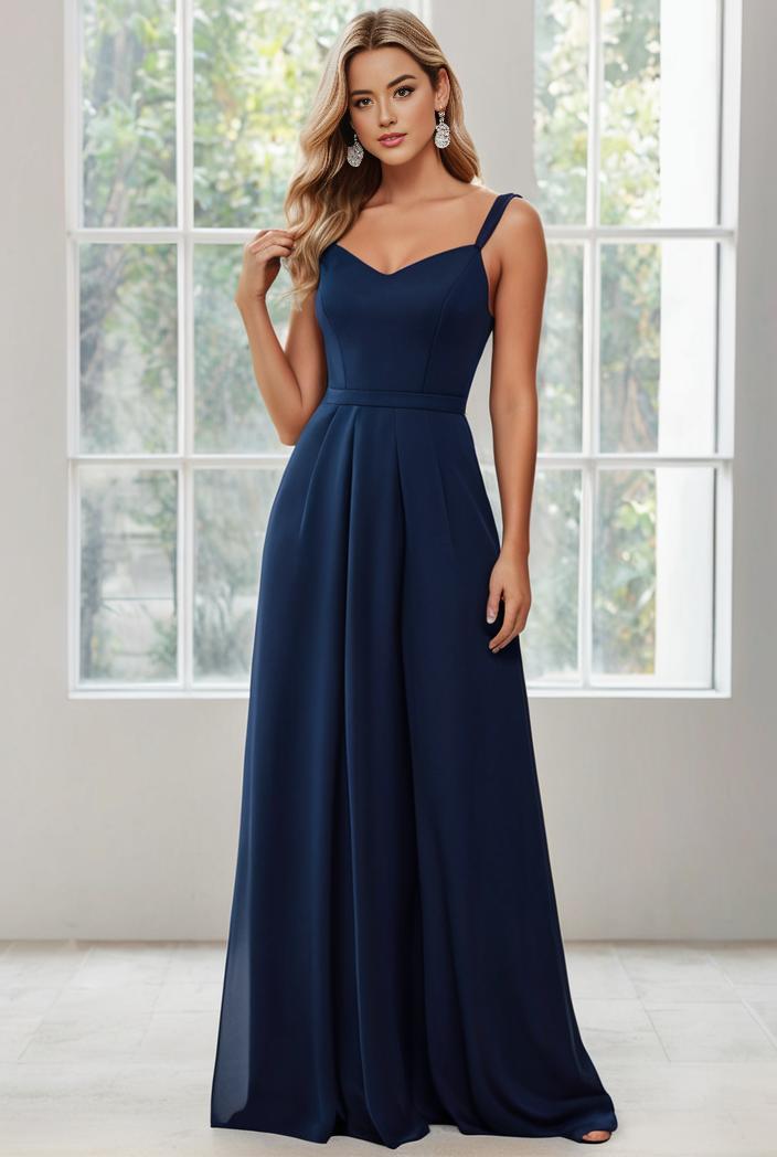 convertible chiffon lace open back spaghetti straps bridesmaid dress 135626