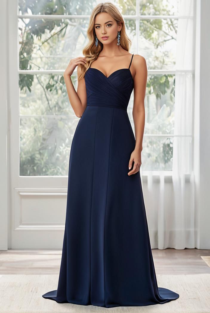 convertible chiffon lace open back spaghetti straps bridesmaid dress 135624