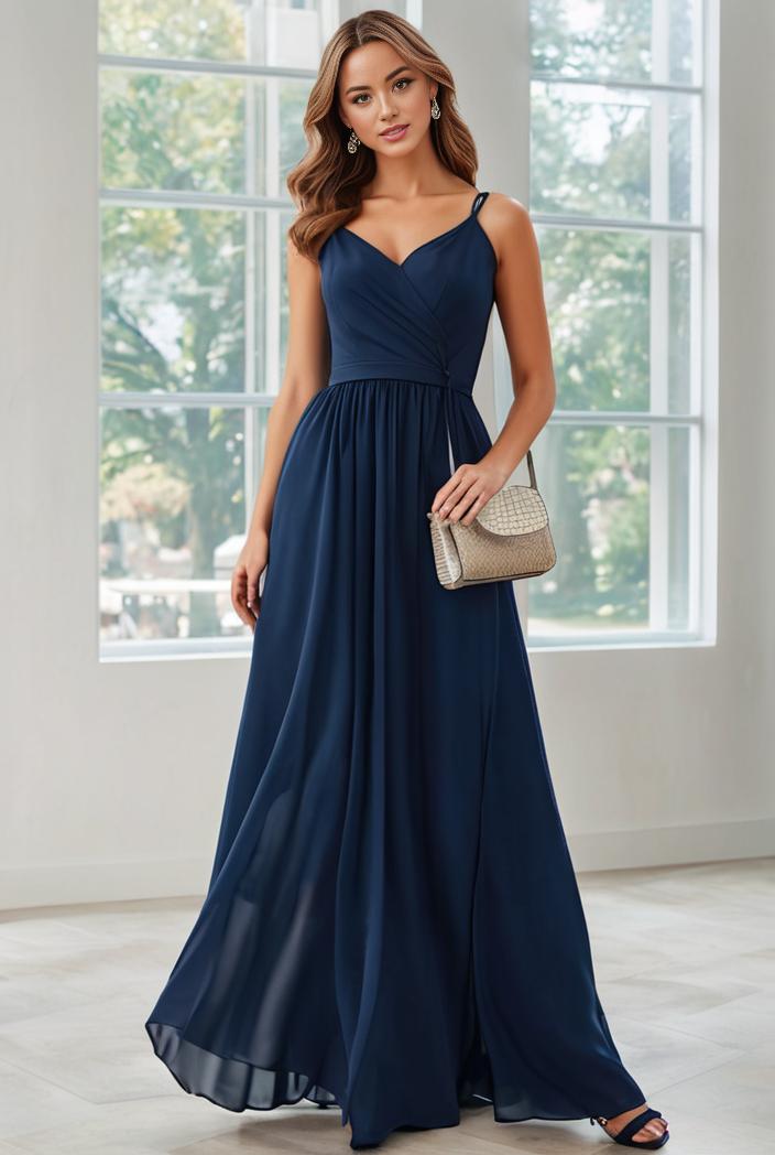 convertible chiffon lace open back spaghetti straps bridesmaid dress 135640
