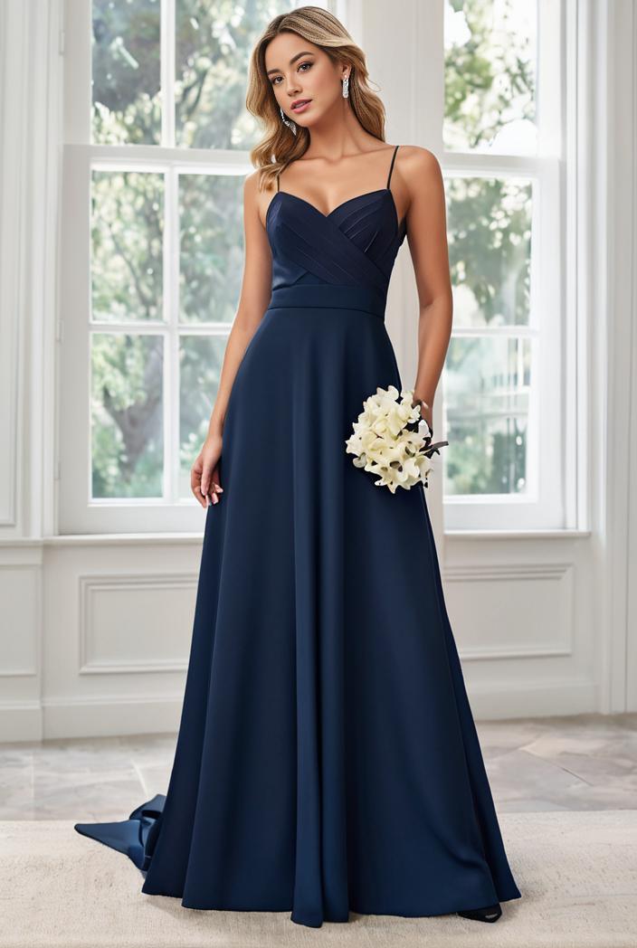 convertible chiffon lace open back spaghetti straps bridesmaid dress 135639