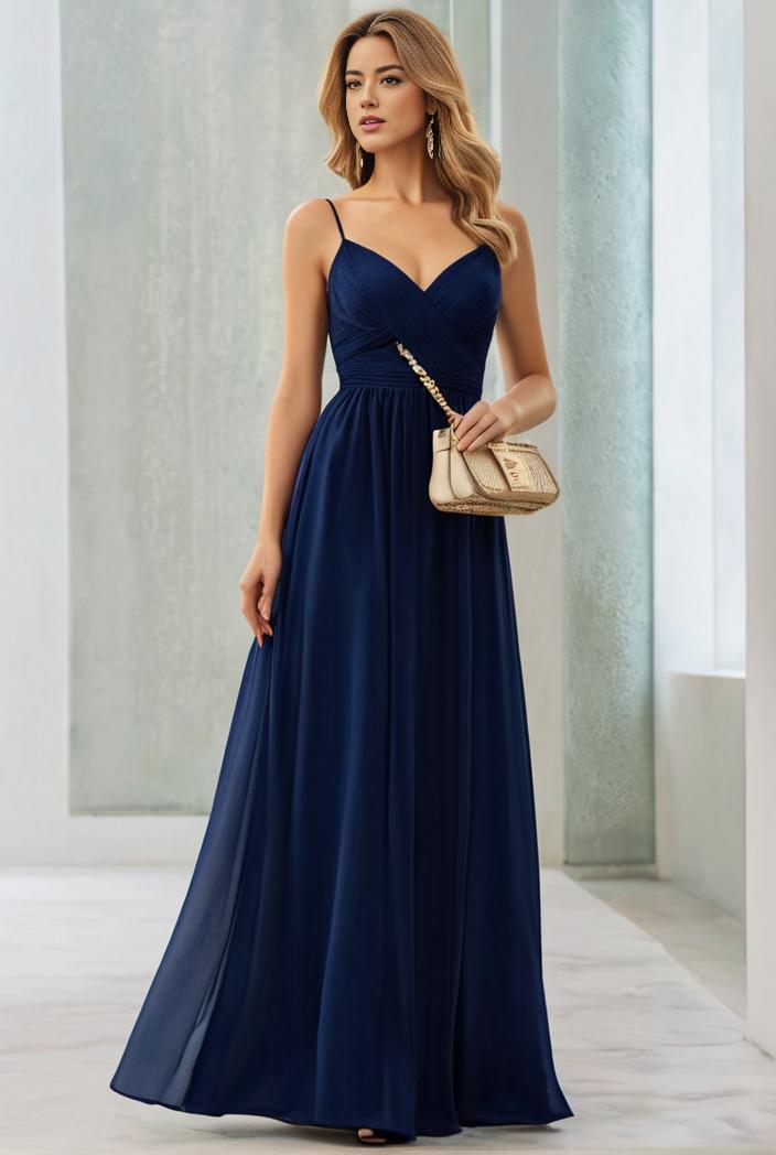 convertible chiffon lace open back spaghetti straps bridesmaid dress 135644
