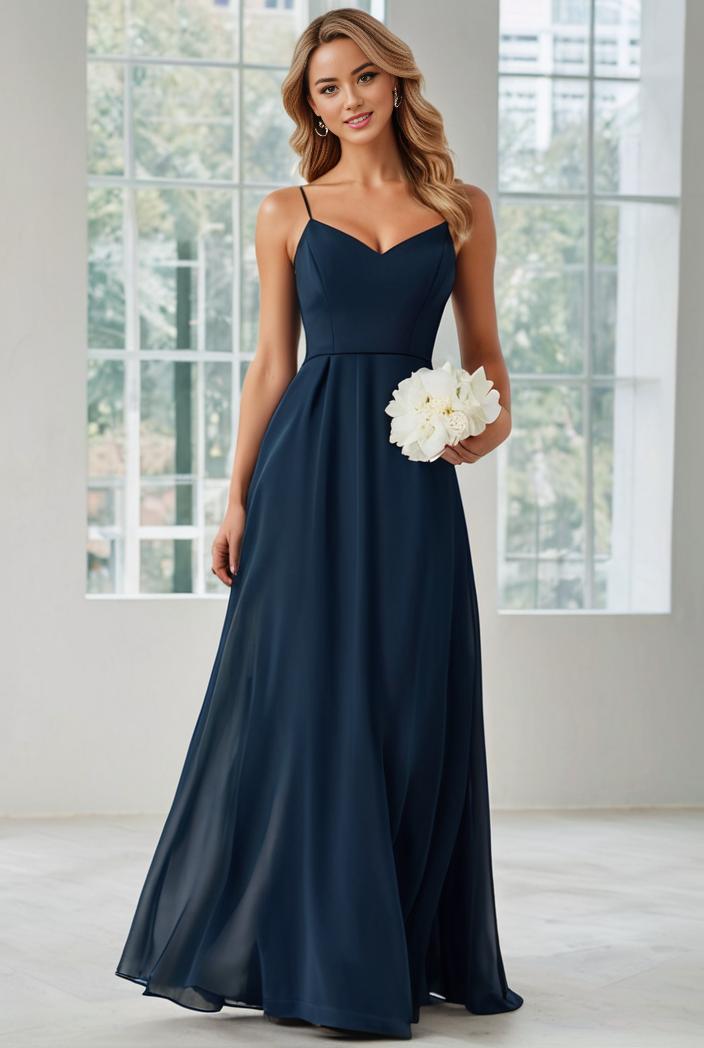 convertible chiffon lace open back spaghetti straps bridesmaid dress 135648