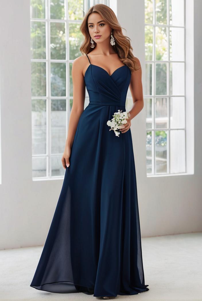 convertible chiffon lace open back spaghetti straps bridesmaid dress 135650