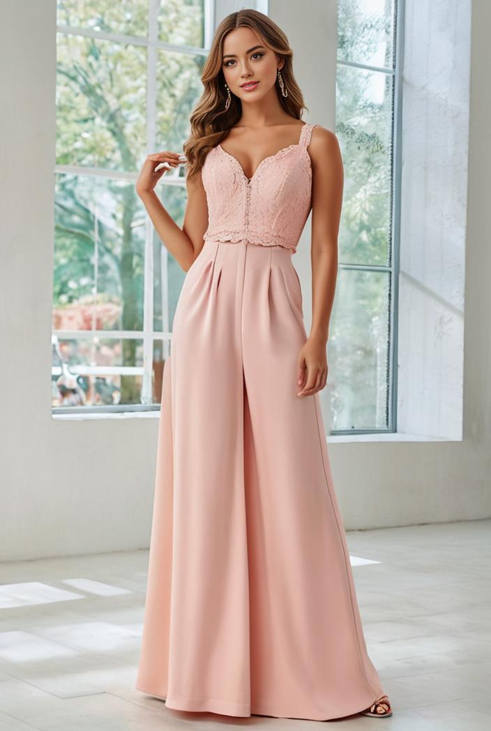 convertible chiffon lace open back spaghetti straps bridesmaid dress 135655