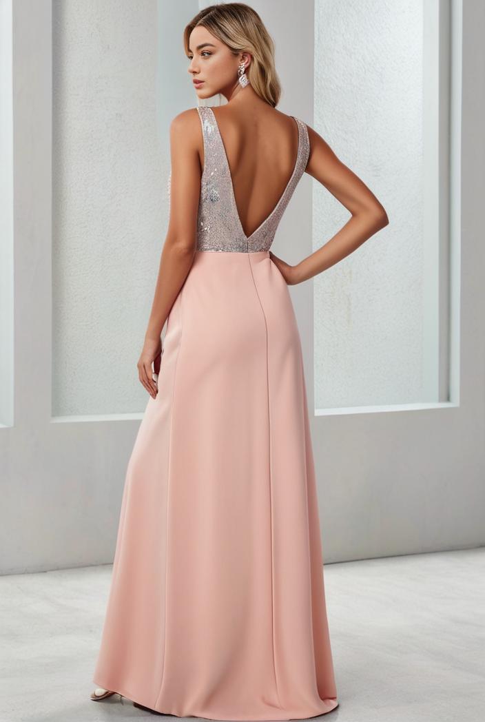 convertible chiffon lace open back spaghetti straps bridesmaid dress 135660