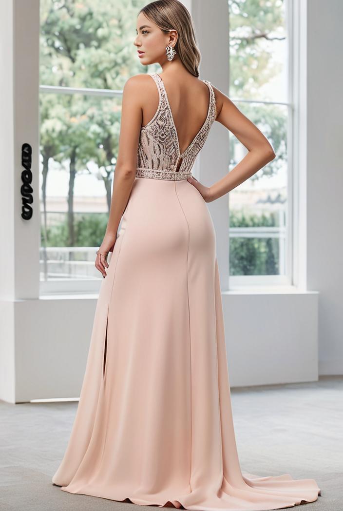 convertible chiffon lace open back spaghetti straps bridesmaid dress 135666
