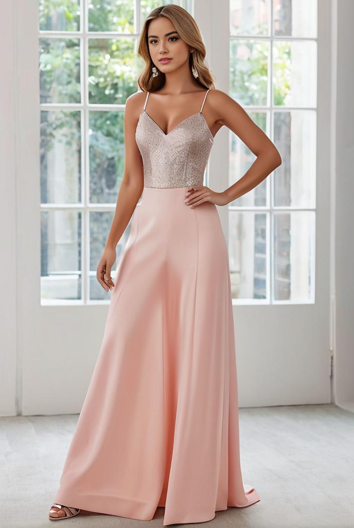 convertible chiffon lace open back spaghetti straps bridesmaid dress 135665