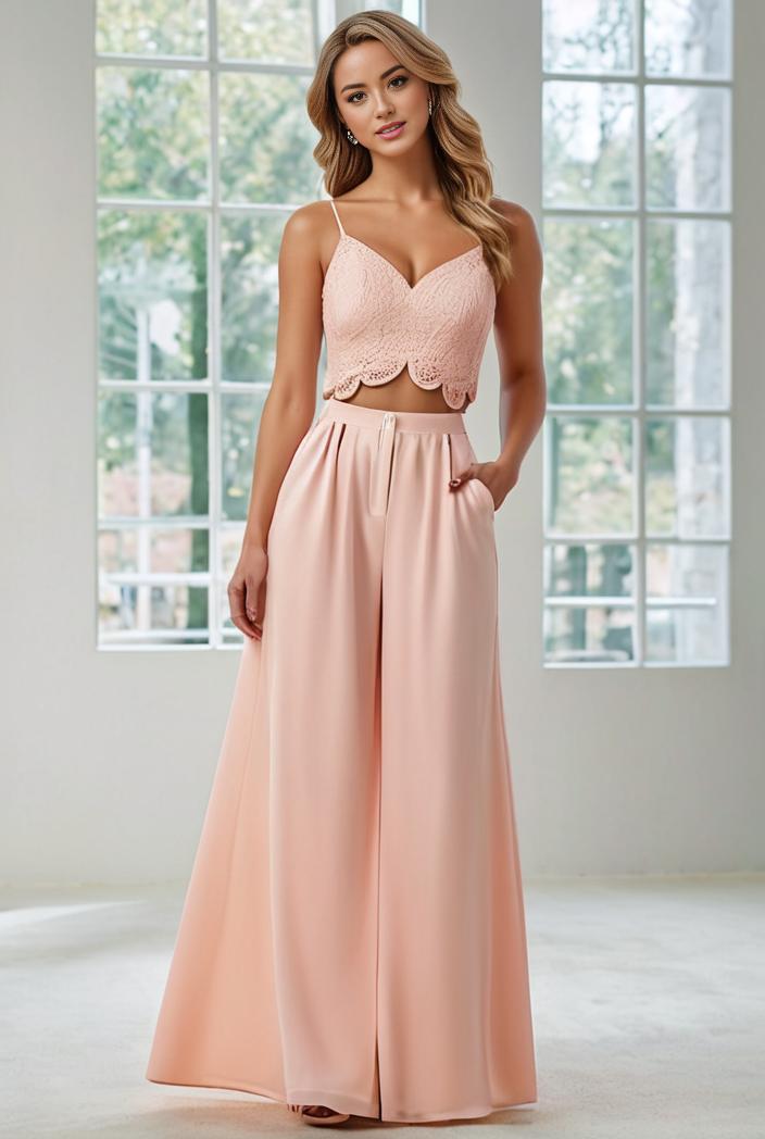 convertible chiffon lace open back spaghetti straps bridesmaid dress 135679