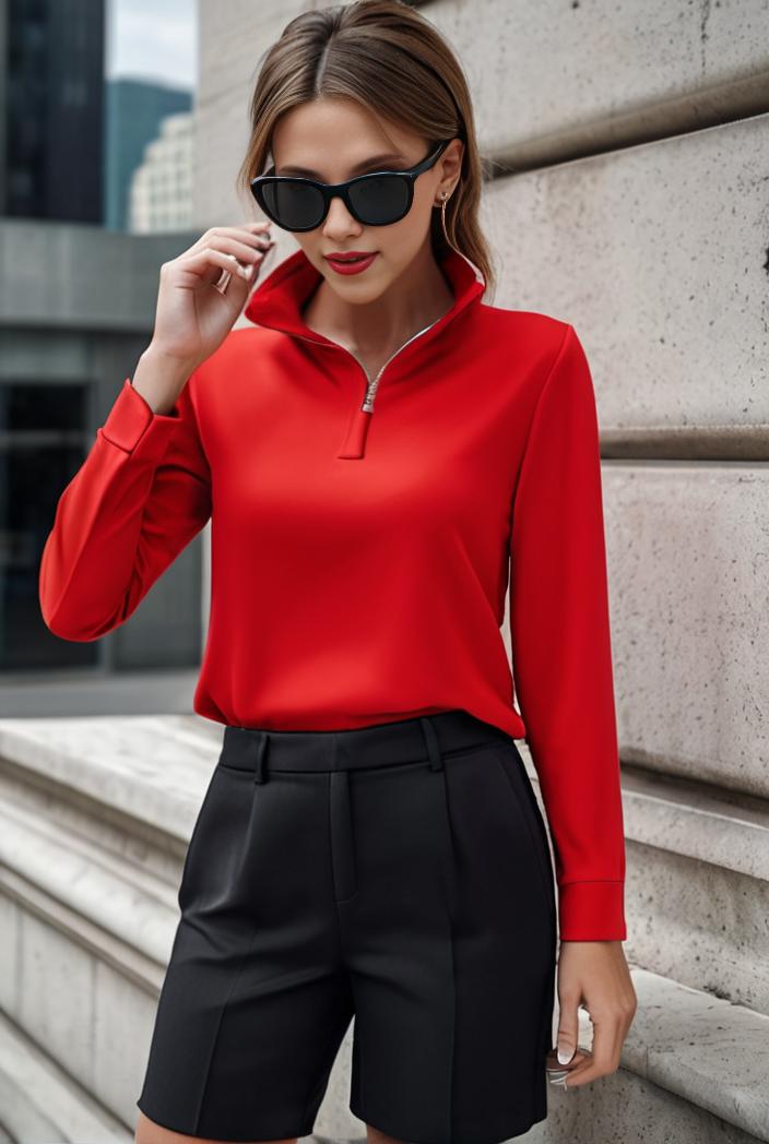 elegant stylish slim lapel long sleeve blouse 129487