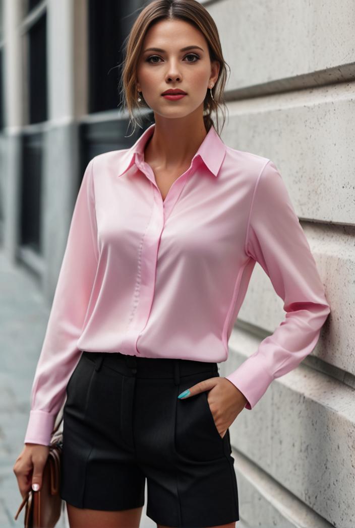 elegant stylish slim lapel long sleeve blouse 129507