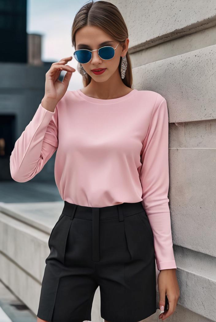 elegant stylish slim lapel long sleeve blouse 129504