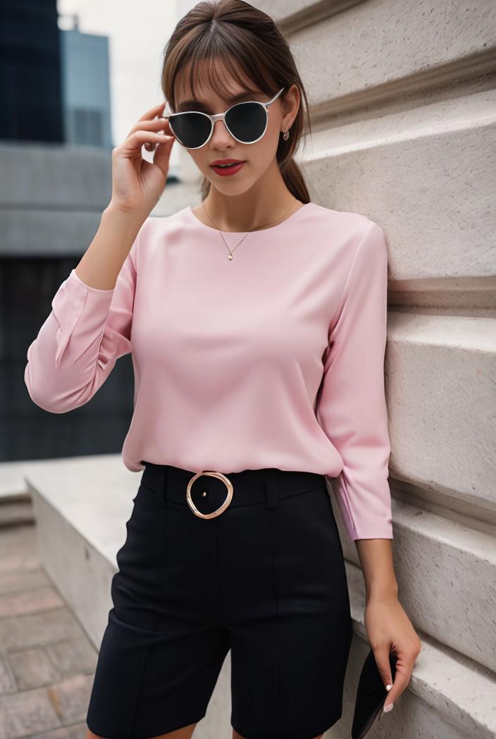 elegant stylish slim lapel long sleeve blouse 129509