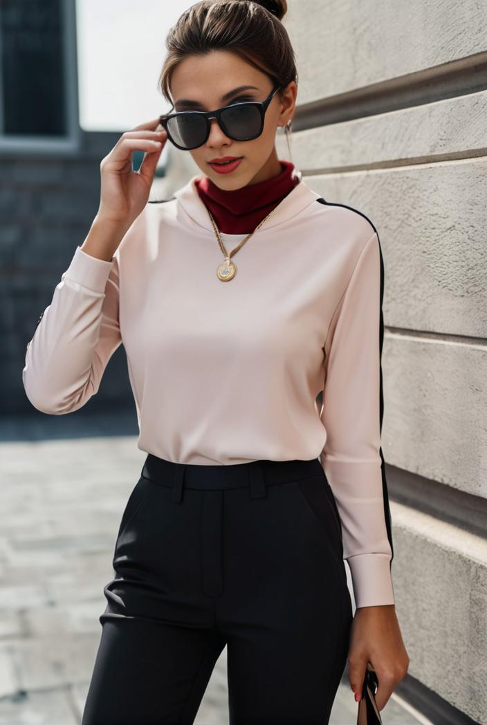 elegant stylish slim lapel long sleeve blouse 129510