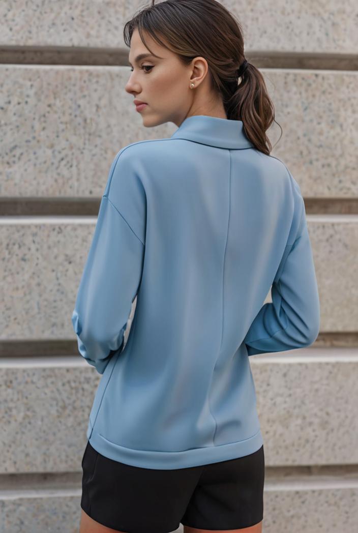 elegant stylish slim lapel long sleeve blouse 129514