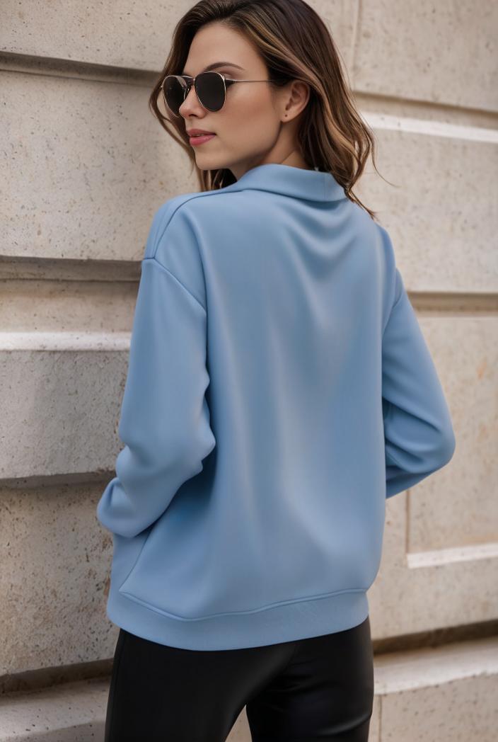 elegant stylish slim lapel long sleeve blouse 129519