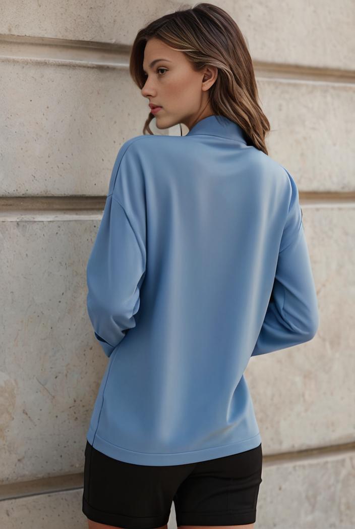 elegant stylish slim lapel long sleeve blouse 129520