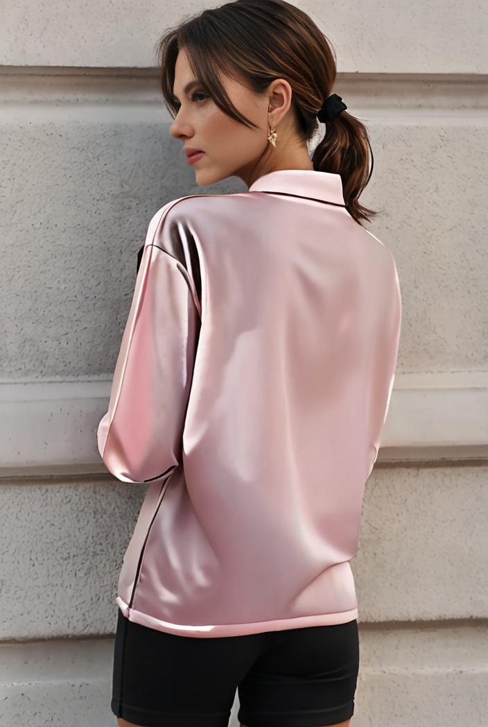 elegant stylish slim lapel long sleeve blouse 129526