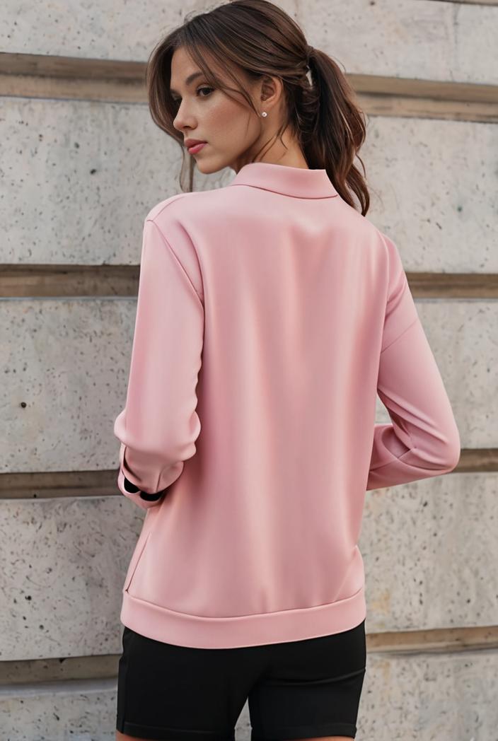 elegant stylish slim lapel long sleeve blouse 129527