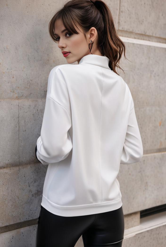 elegant stylish slim lapel long sleeve blouse 129556