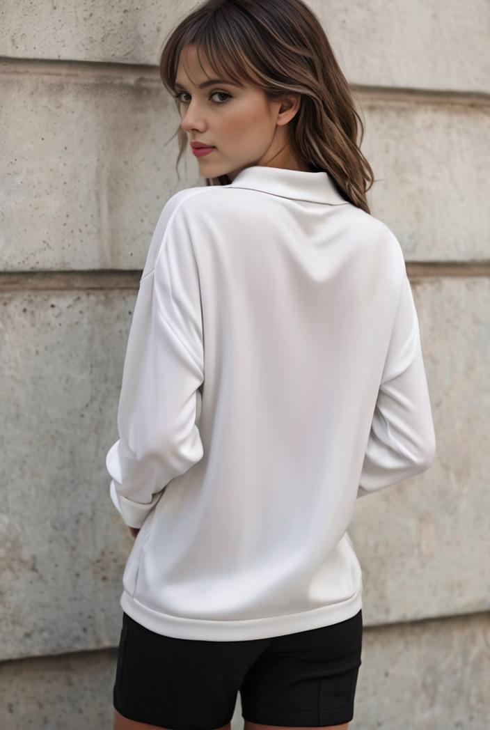 elegant stylish slim lapel long sleeve blouse 129561