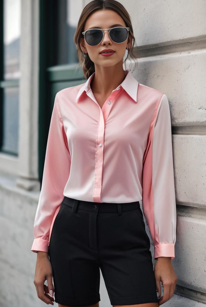 elegant stylish slim lapel long sleeve blouse 129569