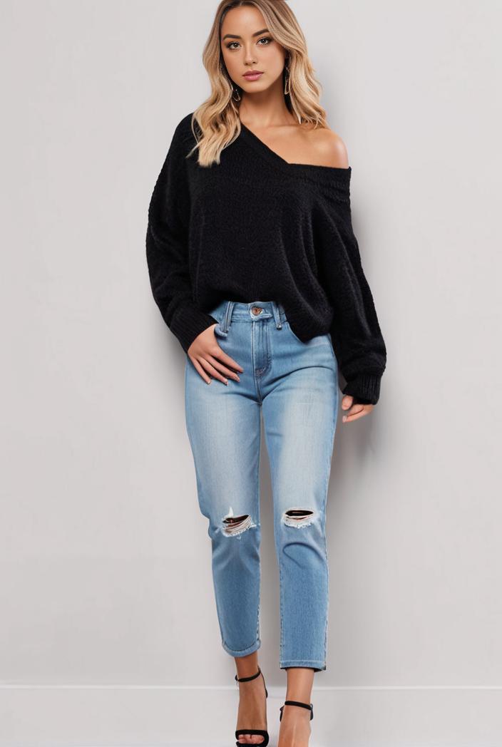 curvy high waist ripped raw hem cropped skinny denim jeans 136937
