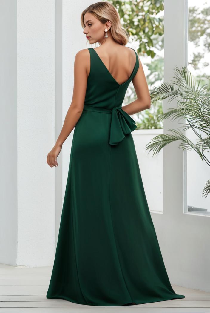 flowy chiffon one shoulder with three straps bridesmaid dress 131669