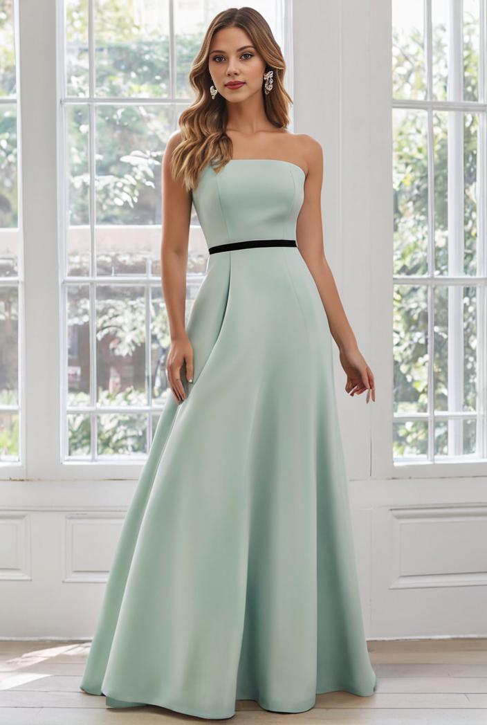 flowy chiffon one shoulder with three straps bridesmaid dress 131673