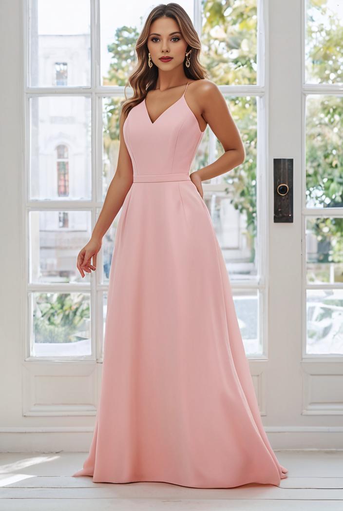 flowy chiffon one shoulder with three straps bridesmaid dress 131683