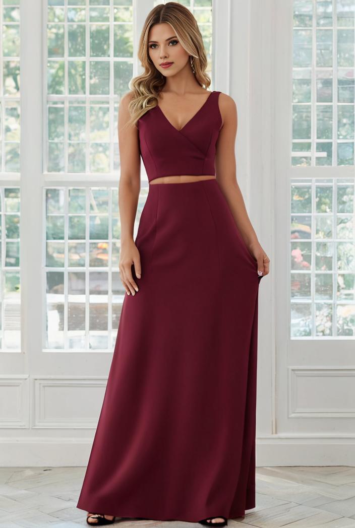 flowy chiffon one shoulder with three straps bridesmaid dress 131702