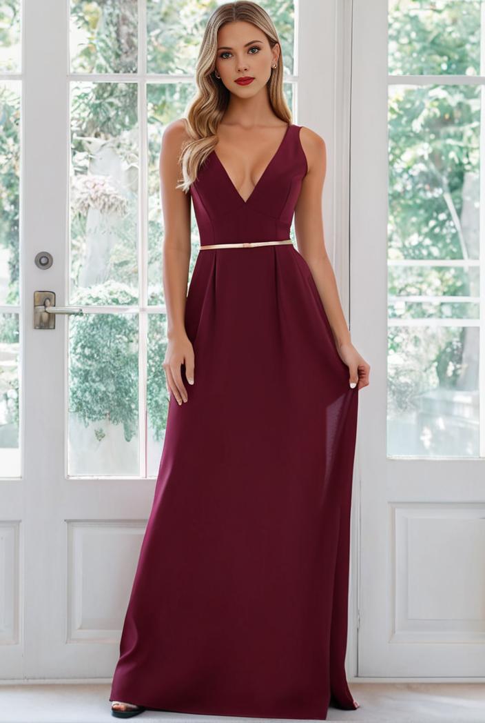 flowy chiffon one shoulder with three straps bridesmaid dress 131703