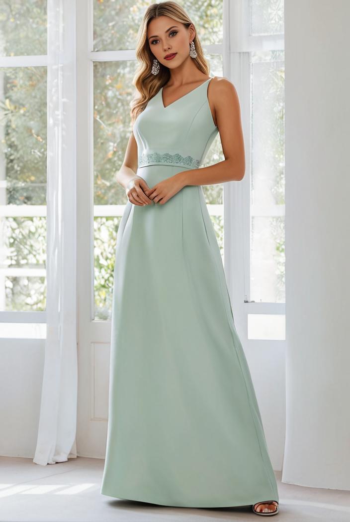 flowy chiffon one shoulder with three straps bridesmaid dress 131711