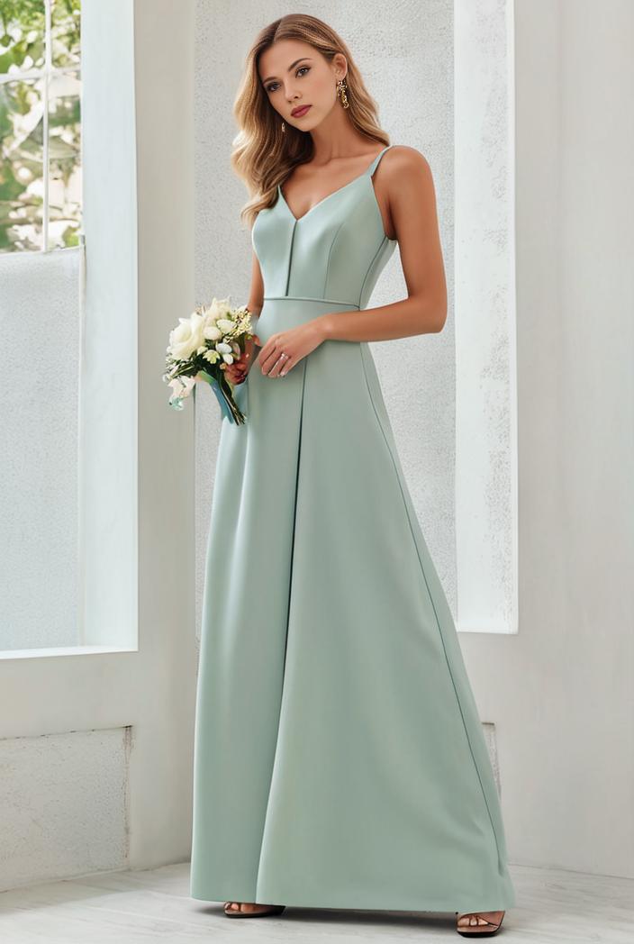flowy chiffon one shoulder with three straps bridesmaid dress 131712