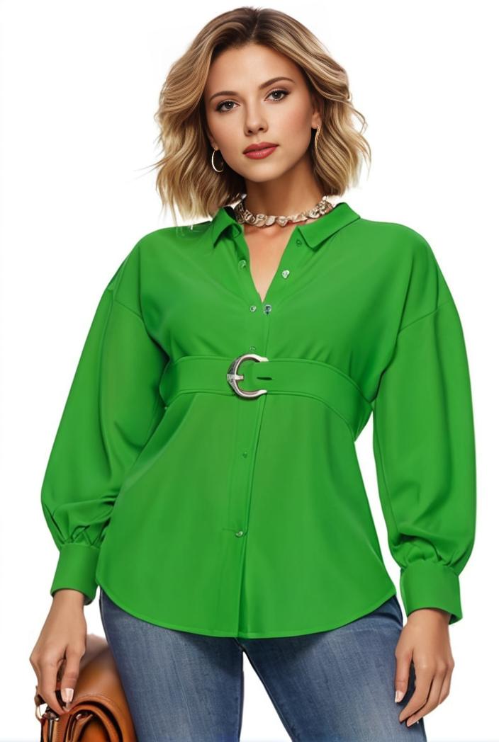 plus size casual blouse women s plus solid button up lantern sleeve turn down collar nipped waist blouse 138090