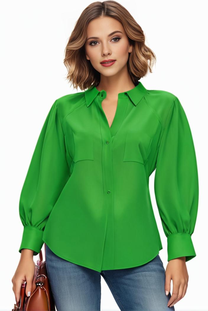 plus size casual blouse women s plus solid button up lantern sleeve turn down collar nipped waist blouse 138092