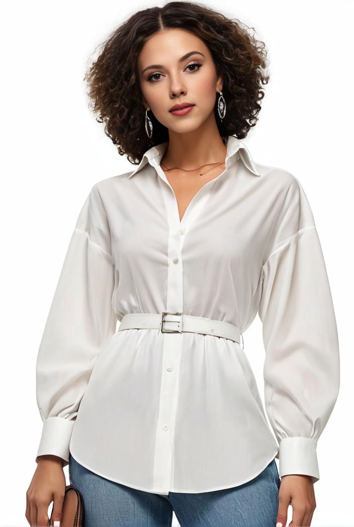 plus size casual blouse women s plus solid button up lantern sleeve turn down collar nipped waist blouse 138104