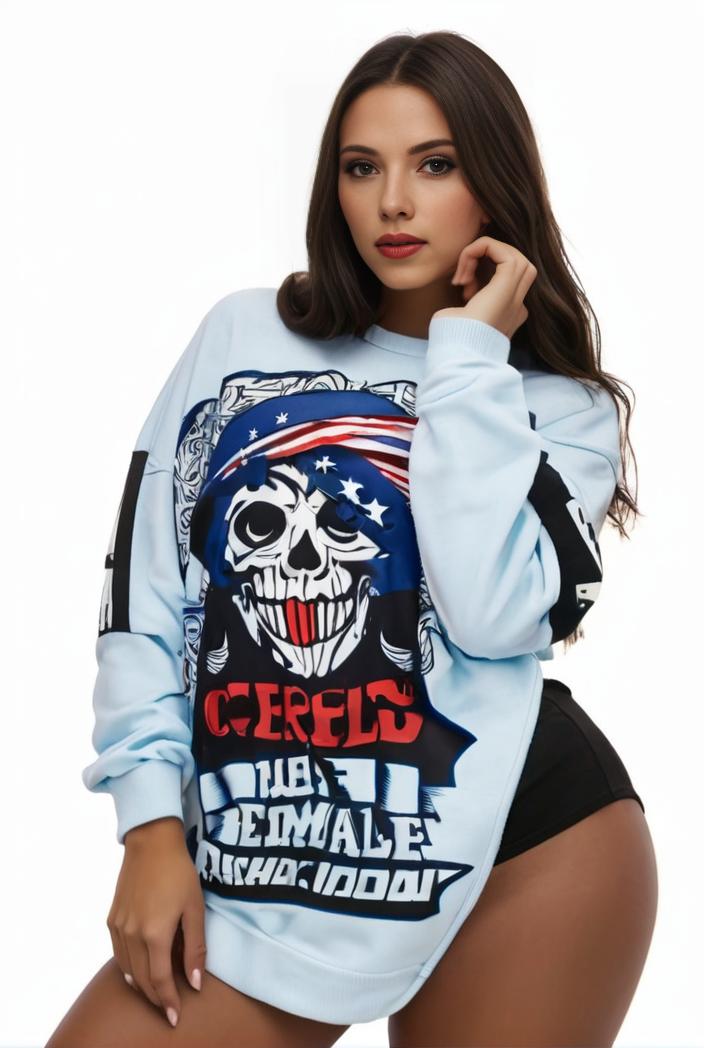 plus size casual sweatshirt women s plus graphic letter print long sleeve round neck slight stretch sweatshirt 138474