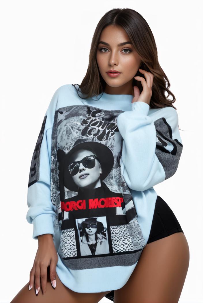 plus size casual sweatshirt women s plus graphic letter print long sleeve round neck slight stretch sweatshirt 138476