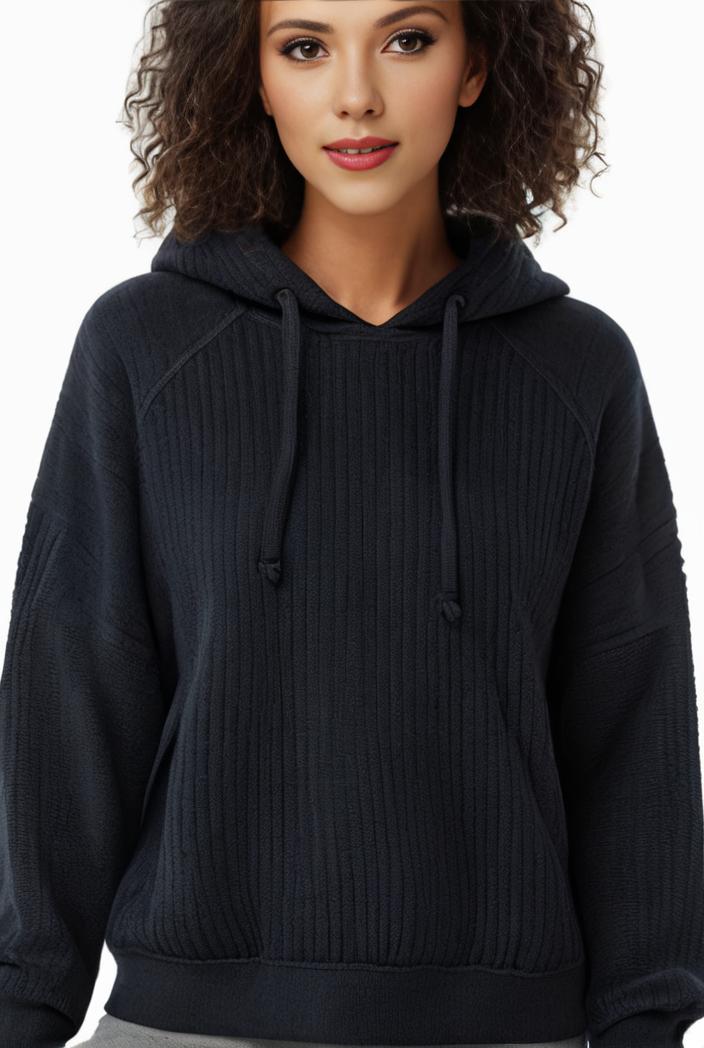 plus size casual sweatshirt women s plus solid waffle long sleeve drawstring hooded pullover sweatshirt with kangaroo pockets casual tops for fall winter women s clothing 138571