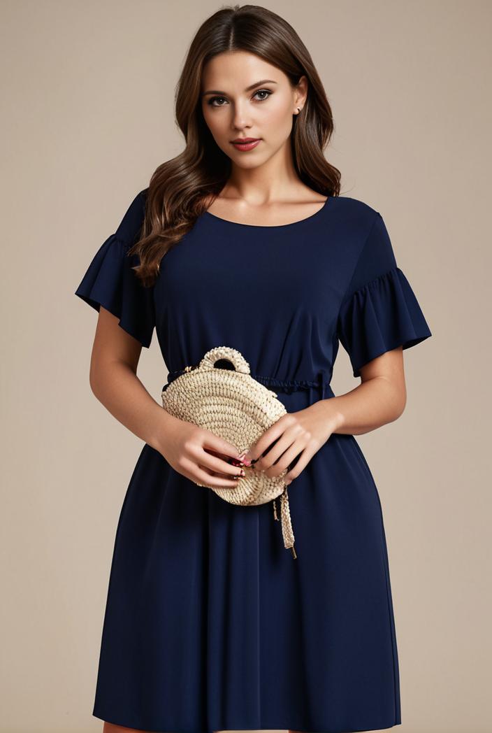 plus size simple chiffon pleated a line round neckline bridesmaid dress 142803