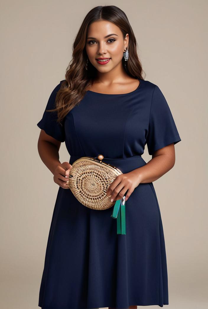 plus size simple chiffon pleated a line round neckline bridesmaid dress 142811