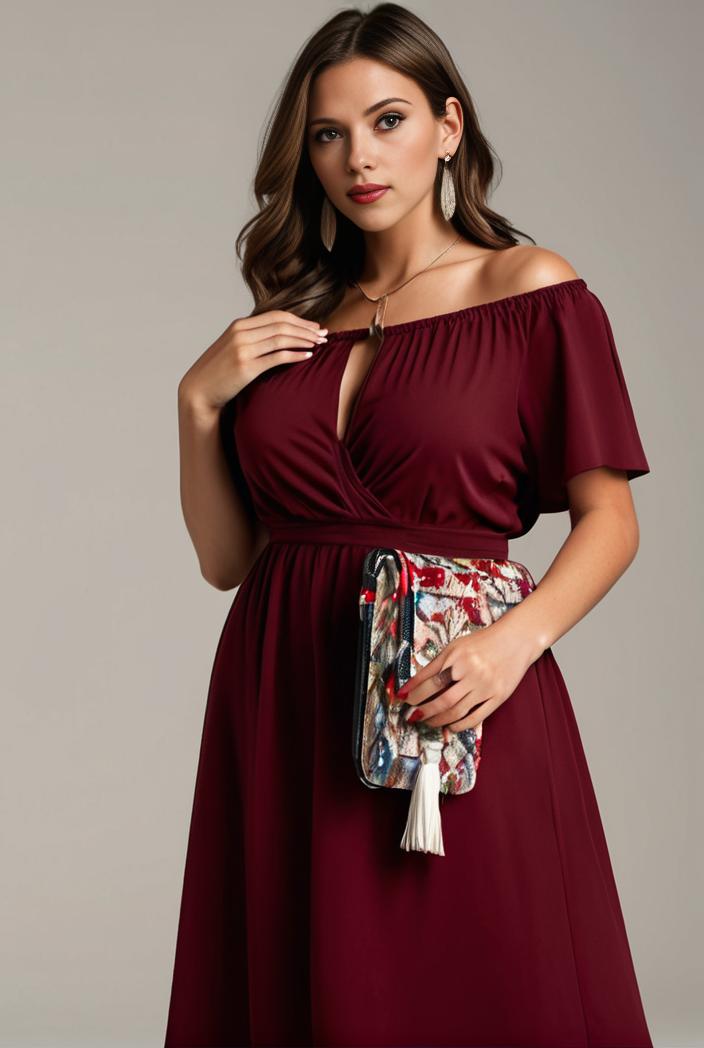 plus size simple chiffon pleated a line round neckline bridesmaid dress 142813