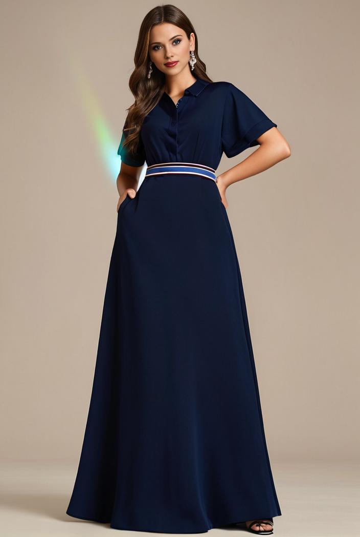 plus size simple chiffon pleated a line round neckline bridesmaid dress 142843